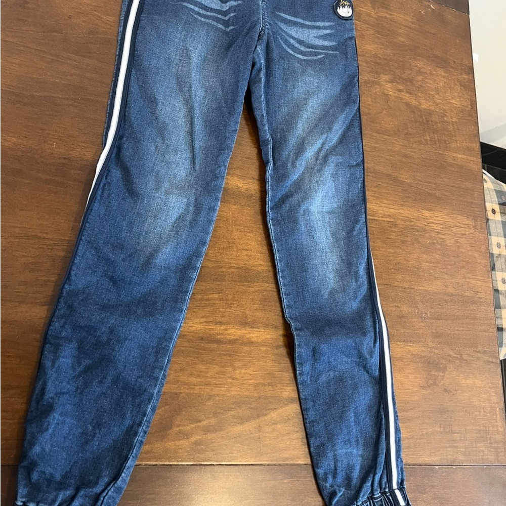 Stylish Kids' Denim Jeans with White Accents